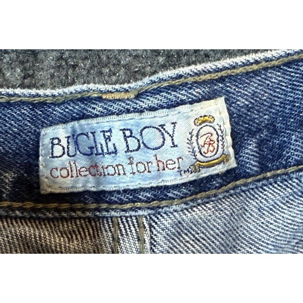 Bugle Boy Womens Size 14 Long Blue Denim Jeans Vintage High Rise Straight Leg - Picture 8 of 9